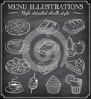 Vector Chalkboard Food Illustrations