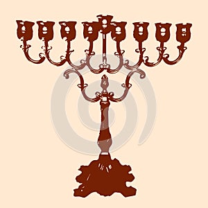 Vector of a Channukah Menorah