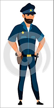 Vector character illustration of officer police isolated person