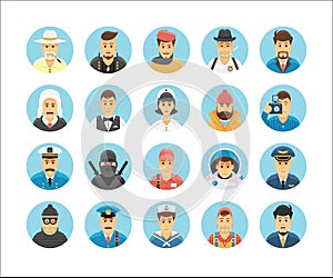 Vector characters and persons icons collection.