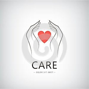 Vector charity, medical, care, help logo, icon