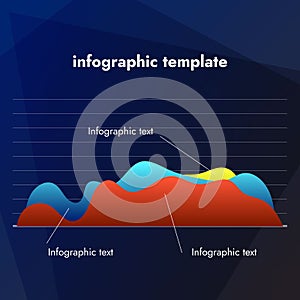 Vector chart infographic template in different colors with information text
