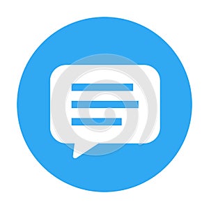 Vector of Chat icon in Blue Circle line - vector iconic design