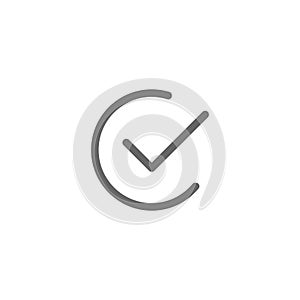 Vector check checkmark flat icon round simple