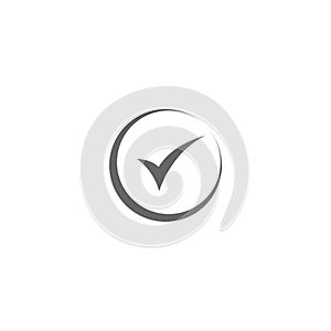 Vector check checkmark flat icon round simple