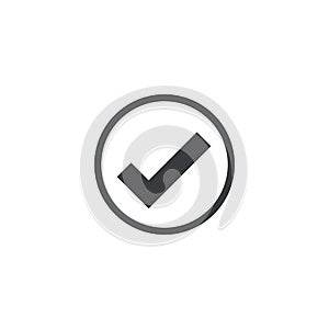 Vector check mark icon isolated. Approve symbol. Element for design logo mobile app interface card or website