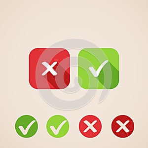 Vector check mark icons. flat icons for web and mobile applications