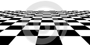 Vector checkerboard perspective grid. Technology wireframe landscape. Chess board background