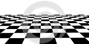 Vector checkerboard perspective grid. Technology wireframe landscape. Chess board background