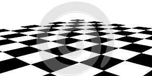 Vector checkerboard perspective grid. Technology wireframe landscape. Chess board background