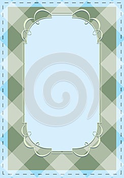 Vector checkered background with tracery frame