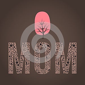 Vector cheerful abstract Mothers Day poster with w