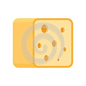Vector cheese in flat style isolated on white