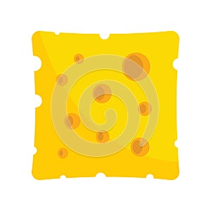 Vector cheese in flat style isolated on white