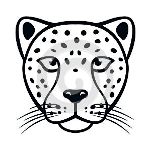 Vector cheetah head. face of feline predator