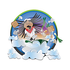 Vector chef in nirvana