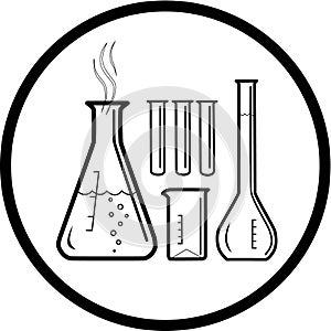 Vector chemical test tubes icon