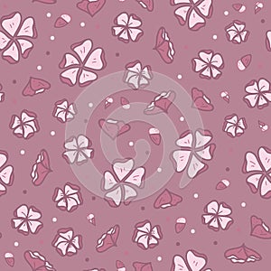 Vector cherry blossom on pink seamless pattern print background.