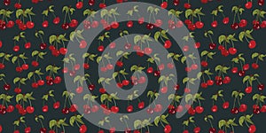 Vector Cherry Seamless Repeat Pattern Background