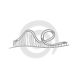 Vector child`s drawing. Roller coaster, roller coaster