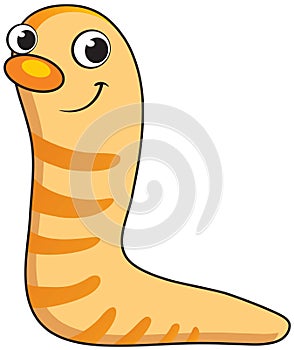 Vector children illustration funny worm