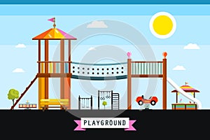 Vector Children`s Playground Cartoon