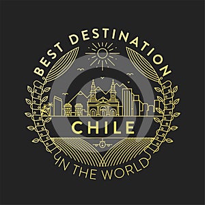 Vector Chile City Badge, Linear Style