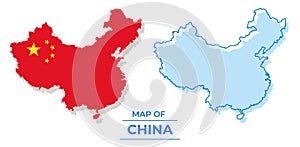 Vector China map set flat illustration
