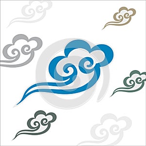 Vector Chinese auspicious cloud pattern isolated