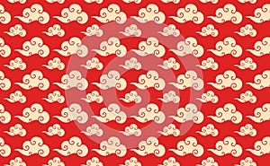 Vector Chinese cloud seamless pattern