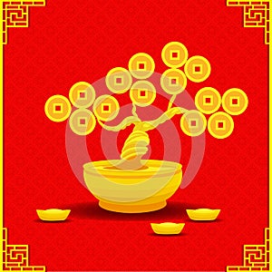 Vector Chinese Money Tree.