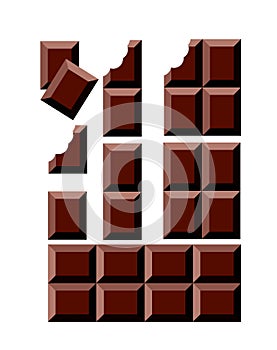 Vector chocolate bar pieces