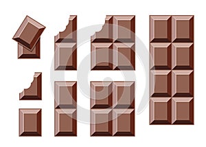 Vector chocolate bar pieces