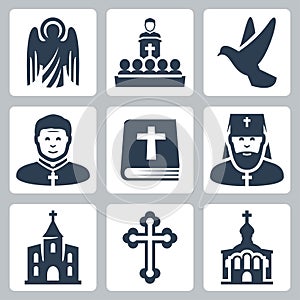 Vector Christian religion icons