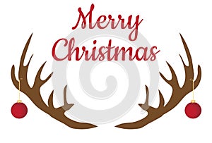 Vector Christmas Background. Christmas Reindeer Antlers.
