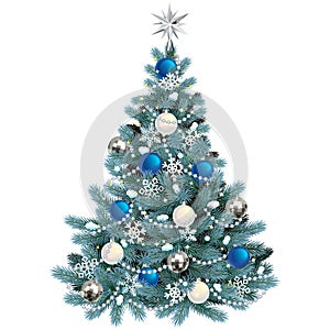 Vector Christmas Blue Fir Tree Concept