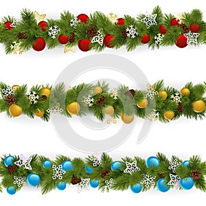 Vector Christmas Borders Set 4