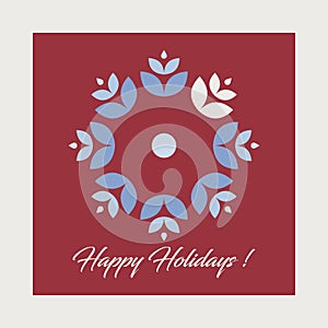 Vector Christmas card. Holiday greetings card - all elements isolated and easy to use.