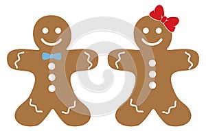Vector christmas cartoon of gingerbread man cookie