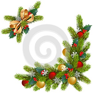 Vector Christmas Corner Decorations