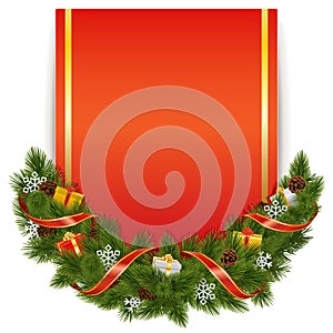 Vector Christmas Decoration with Postcard