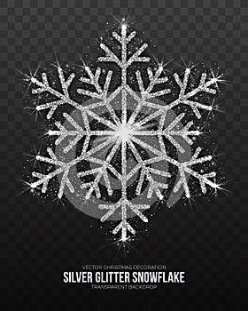 Vector Christmas Decoration Silver Snowflake