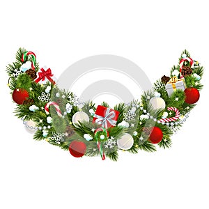 Vector Christmas Decoration with Snow