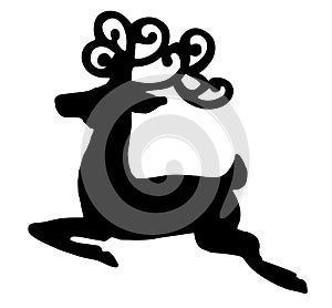 Vector Christmas deer Christmas card.