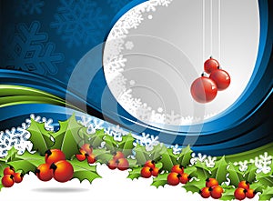 Vector Christmas design with hollys