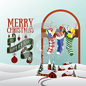 Vector Christmas greeting card