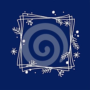 vector christmas holiday frame with abstract snowflakes