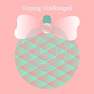 Vector Christmas holidays pink poscard