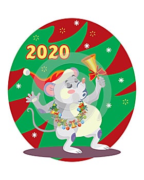 Vector Christmas mouse 7