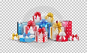 Vector christmas new year holiday present box gift photo